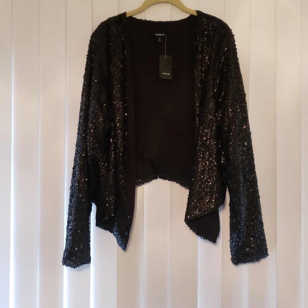NWT Torrid black women's sz 3x sequin jacket